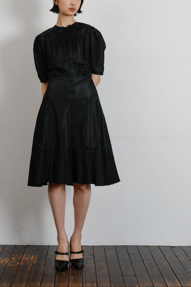1930s Silk Black Dress