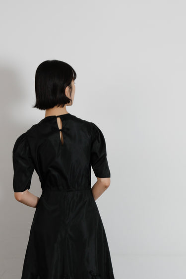 1930s Silk Black Dress