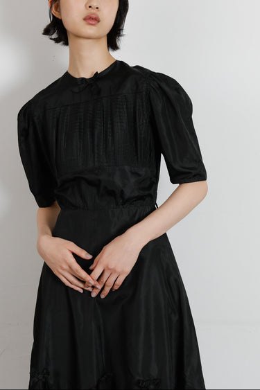 1930s Silk Black Dress