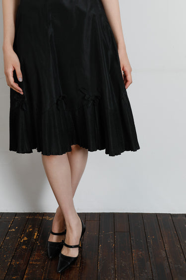 1930s Silk Black Dress