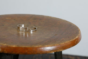 Asymmetry Silver Bangle