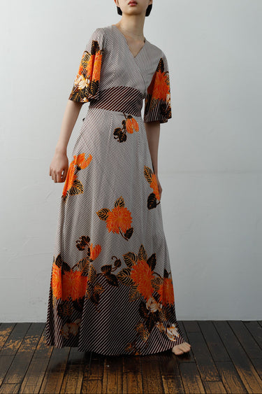 1970s Printed Long Dress