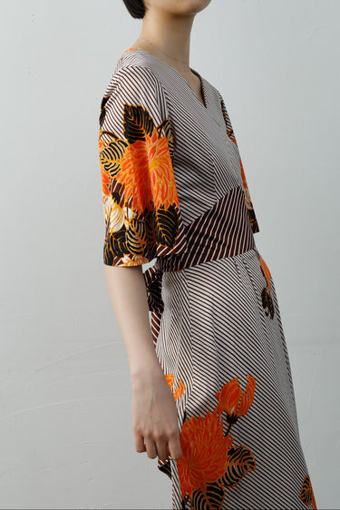 1970s Printed Long Dress