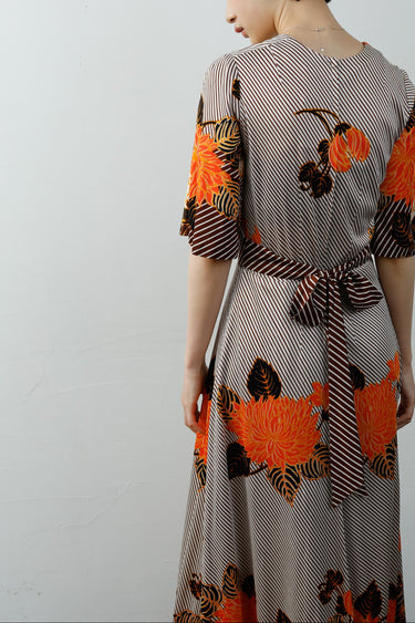 1970s Printed Long Dress