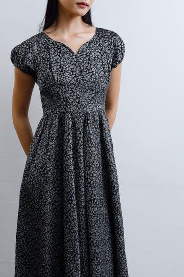 1950s Printed Couture Dress