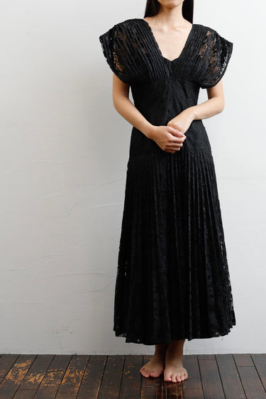 1970s Black Lace Dress