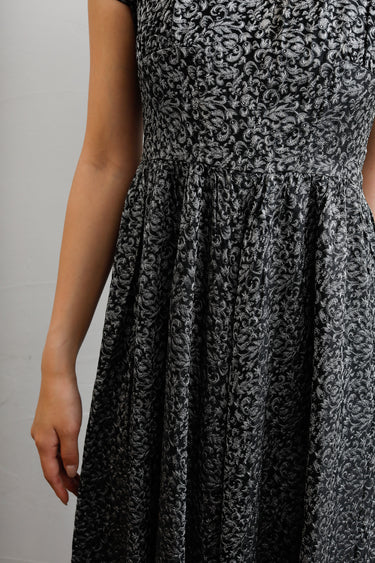 1950s Printed Couture Dress